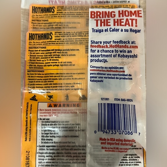 HotHands Hand Warmers Pairs Safe Natural Odorless Pocket Heat 2 Pair Pack - Picture 2 of 2